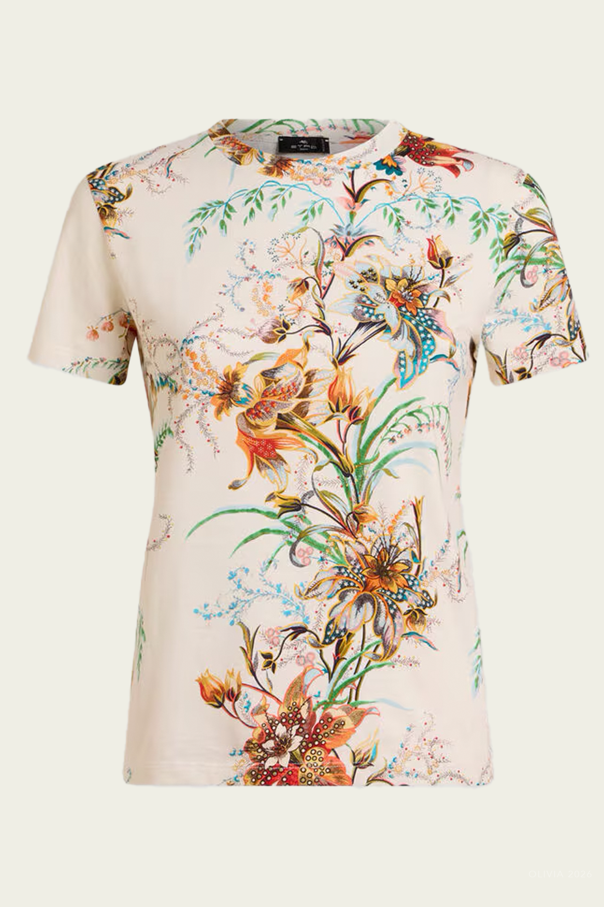 Etro Floral-Print Cotton T-Shirt - Image 1