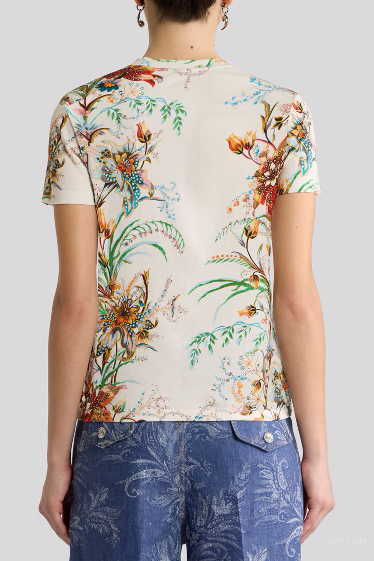 Etro Floral-Print Cotton T-Shirt - Image 3