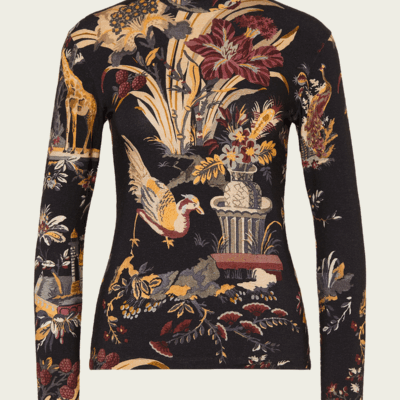 Etro Floral Print Turtleneck Top - Image 1