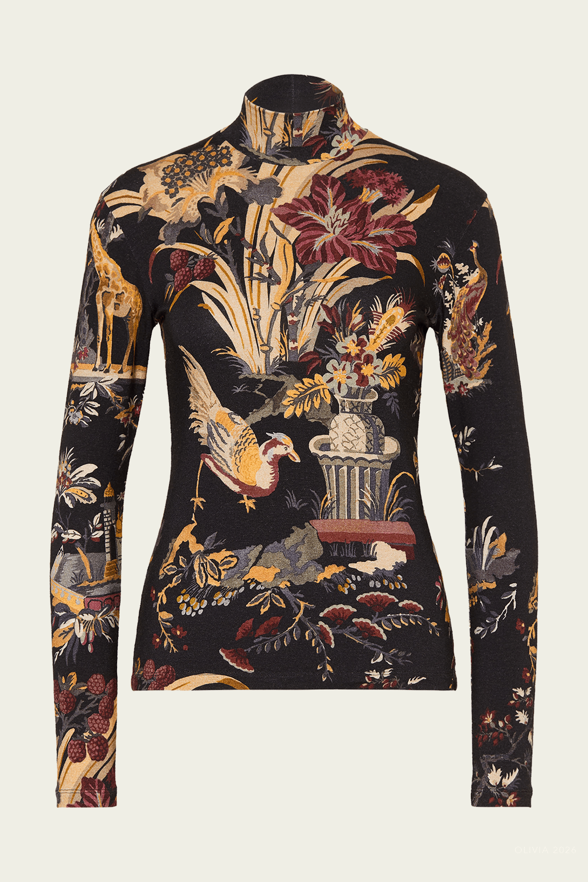 Etro Floral Print Turtleneck Top - Image 1