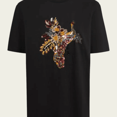 Etro Peacock Embellishment Cotton T-Shirt - Image 1