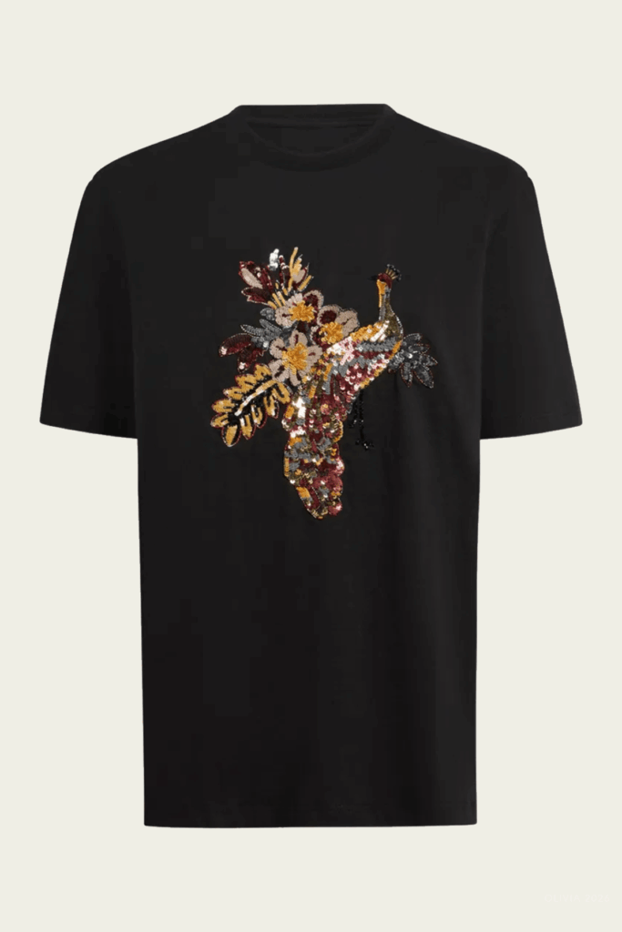 Etro Peacock Embellishment Cotton T-Shirt - Image 1