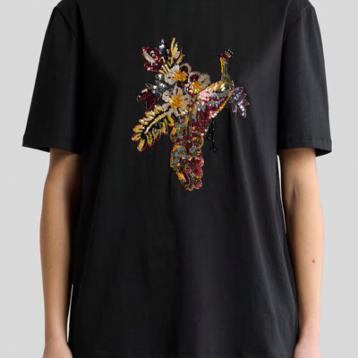 Etro Peacock Embellishment Cotton T-Shirt - Image 2