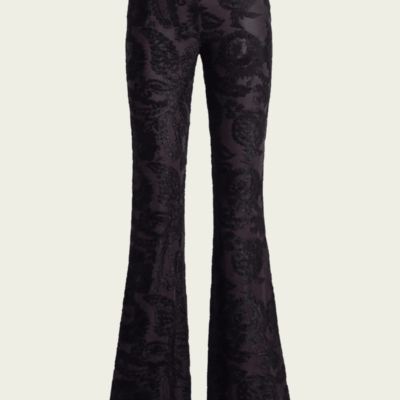 Etro Paisley Foliage Motif Jacquard Flare Pants - Image 1