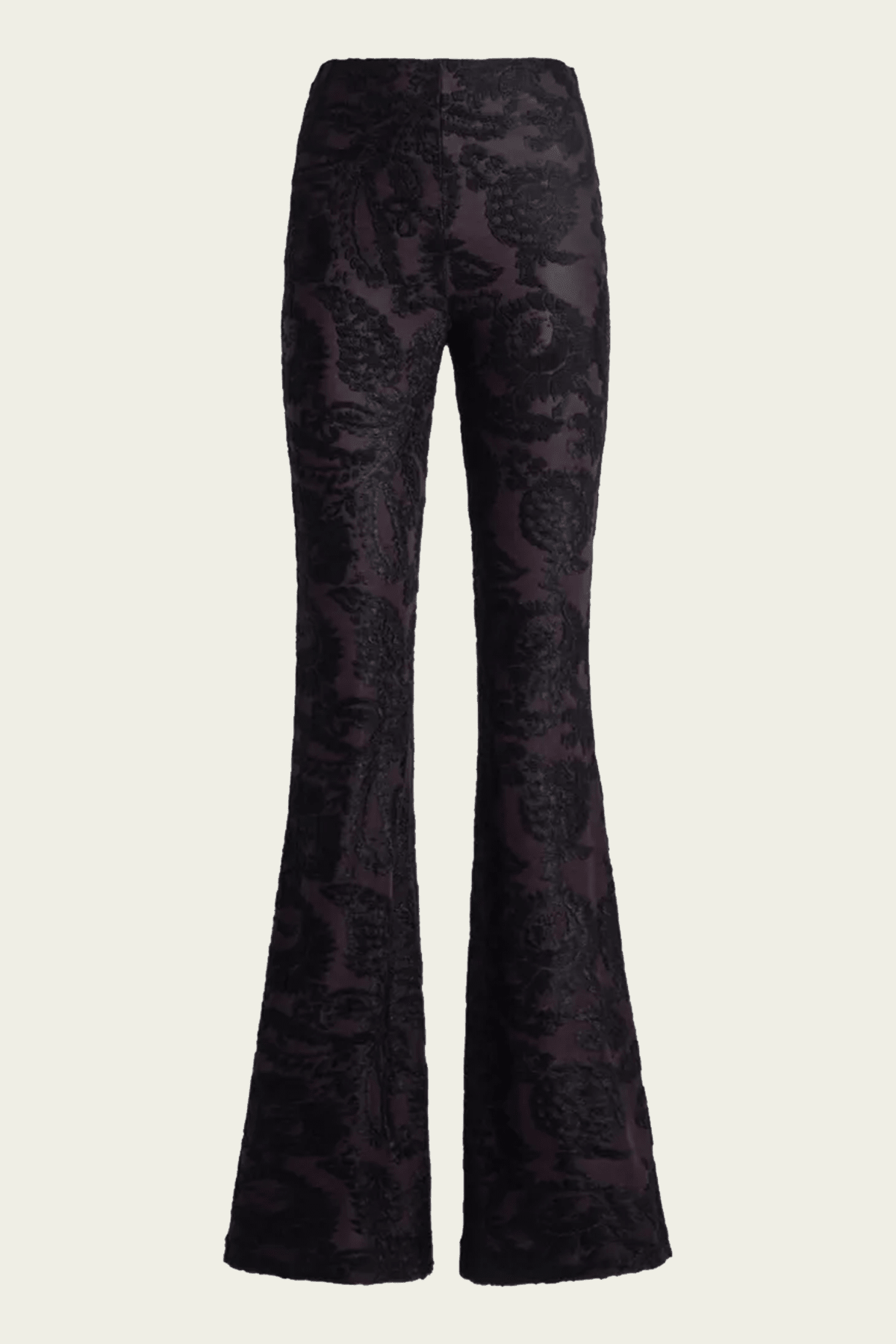 Etro Paisley Foliage Motif Jacquard Flare Pants - Image 1