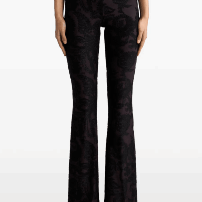 Etro Paisley Foliage Motif Jacquard Flare Pants - Image 2