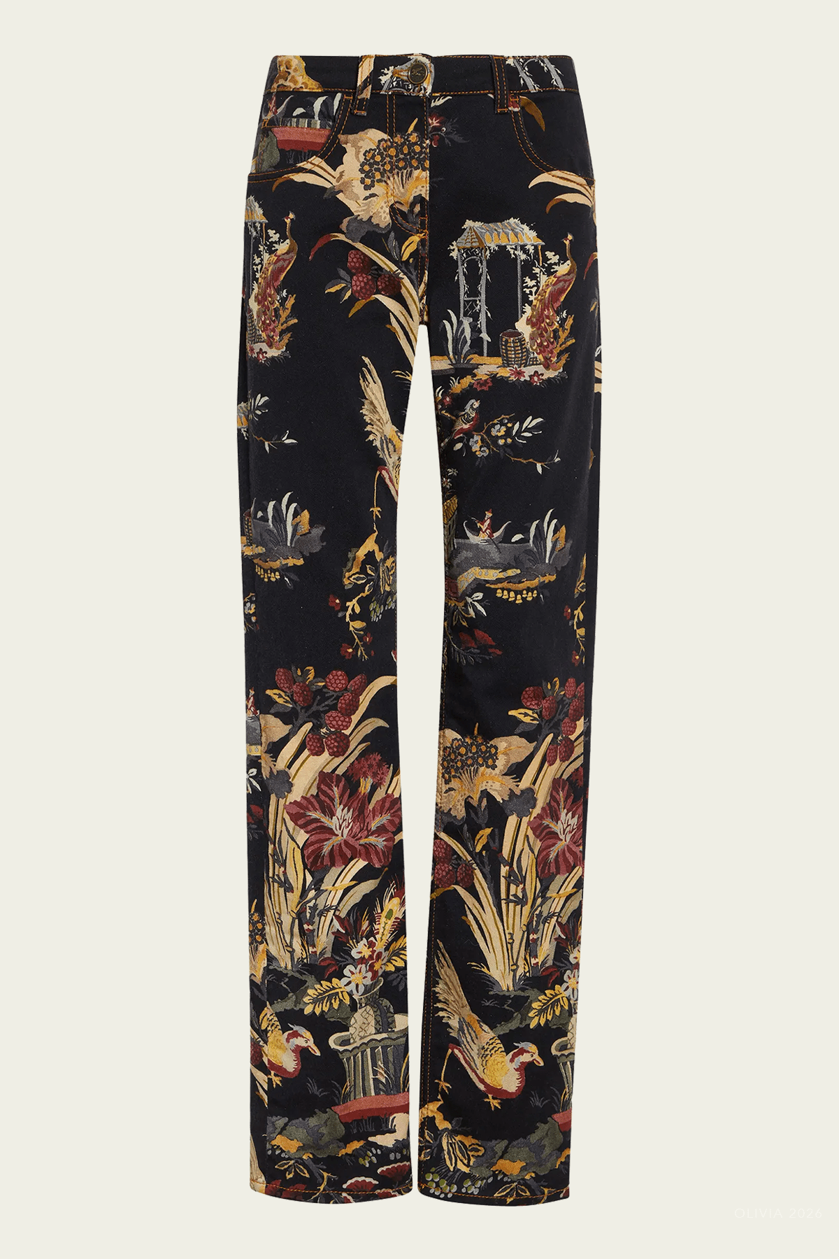 Etro Floral Motif Stretch Jeans - Image 1