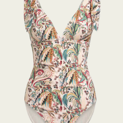 Etro Paisley Foliage Motif One-Piece Swimsuit - Image 1