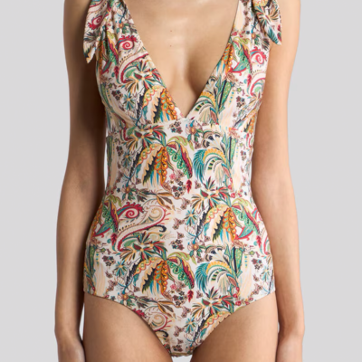 Etro Paisley Foliage Motif One-Piece Swimsuit - Image 2