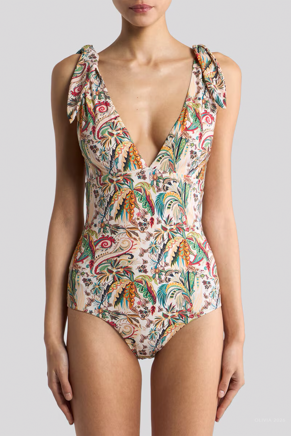 Etro Paisley Foliage Motif One-Piece Swimsuit - Image 2