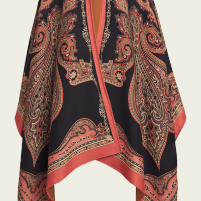 Etro Paisley-Print Cape Poncho - Image 1