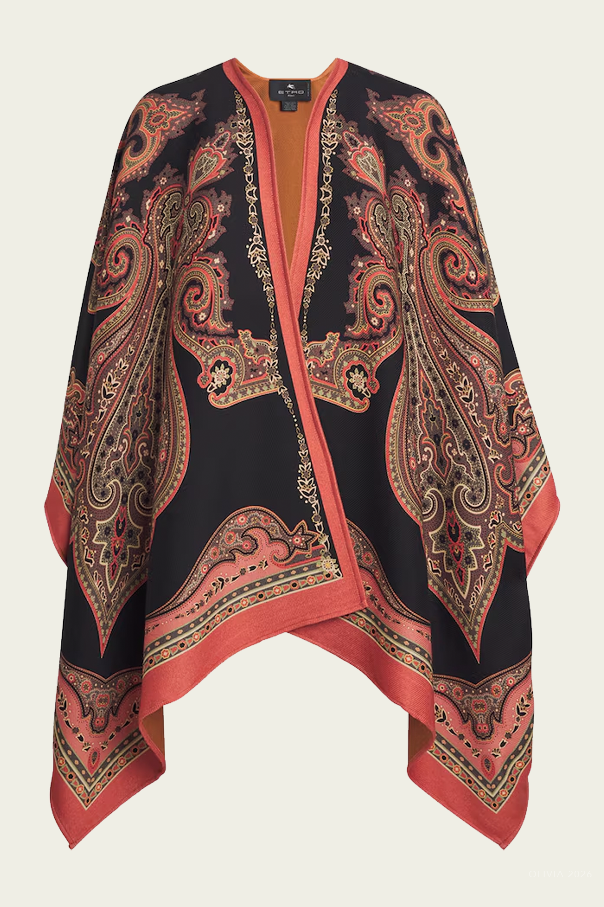 Etro Paisley-Print Cape Poncho - Image 1