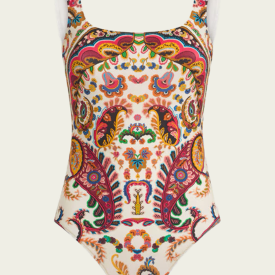 Etro Floral Paisley Motif One-Piece Swimsuit - Image 1