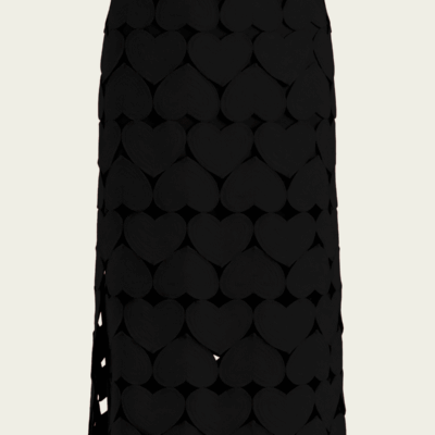 FARM Rio Black Hearts Midi Skirt - Image 1