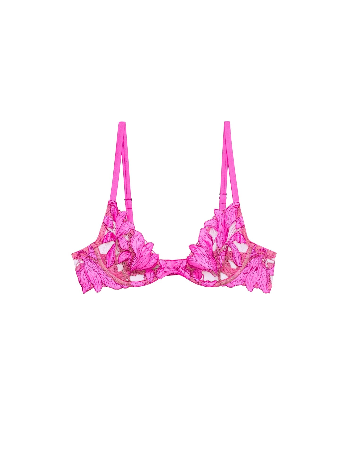 MNFDM041026035305056_3 fleur du mal Lily Embroidery Plunge Demi Bra - Image 3