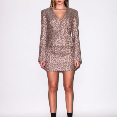 fleur du mal Leopard Collarless Blazer - Image 1