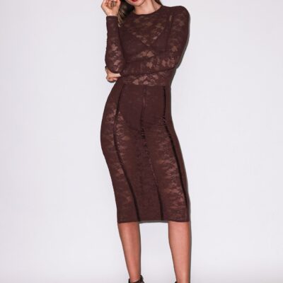 fleur du mal Le Stretch Lace Pencil Skirt - Image 1