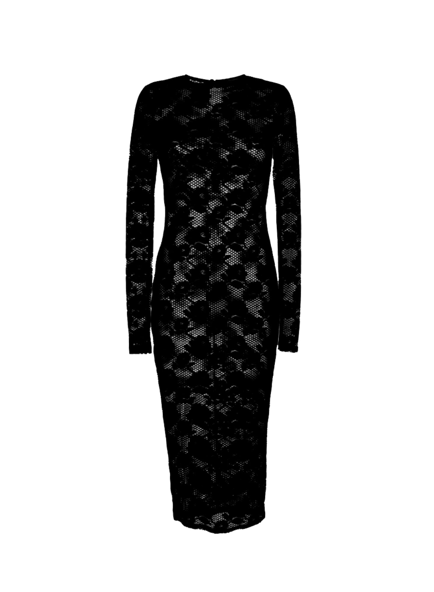 MNFDM041026035305082_3 fleur du mal Le Stretch Lace Long Sleeve Dress - Image 3