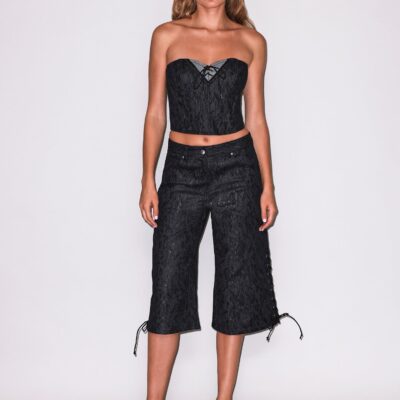 fleur du mal Lace Denim Bustier - Image 2