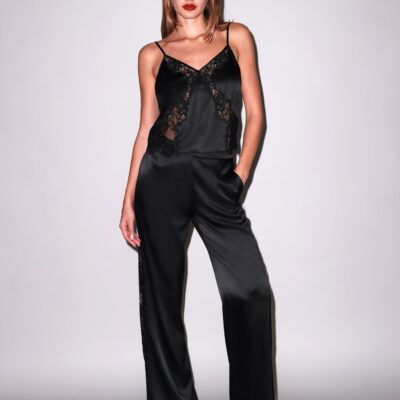fleur du mal Juliet Silk & Lace Pant - Image 2