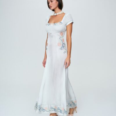 For Love & Lemons Zinnia Rose Embroidered Maxi Dress - Image 1