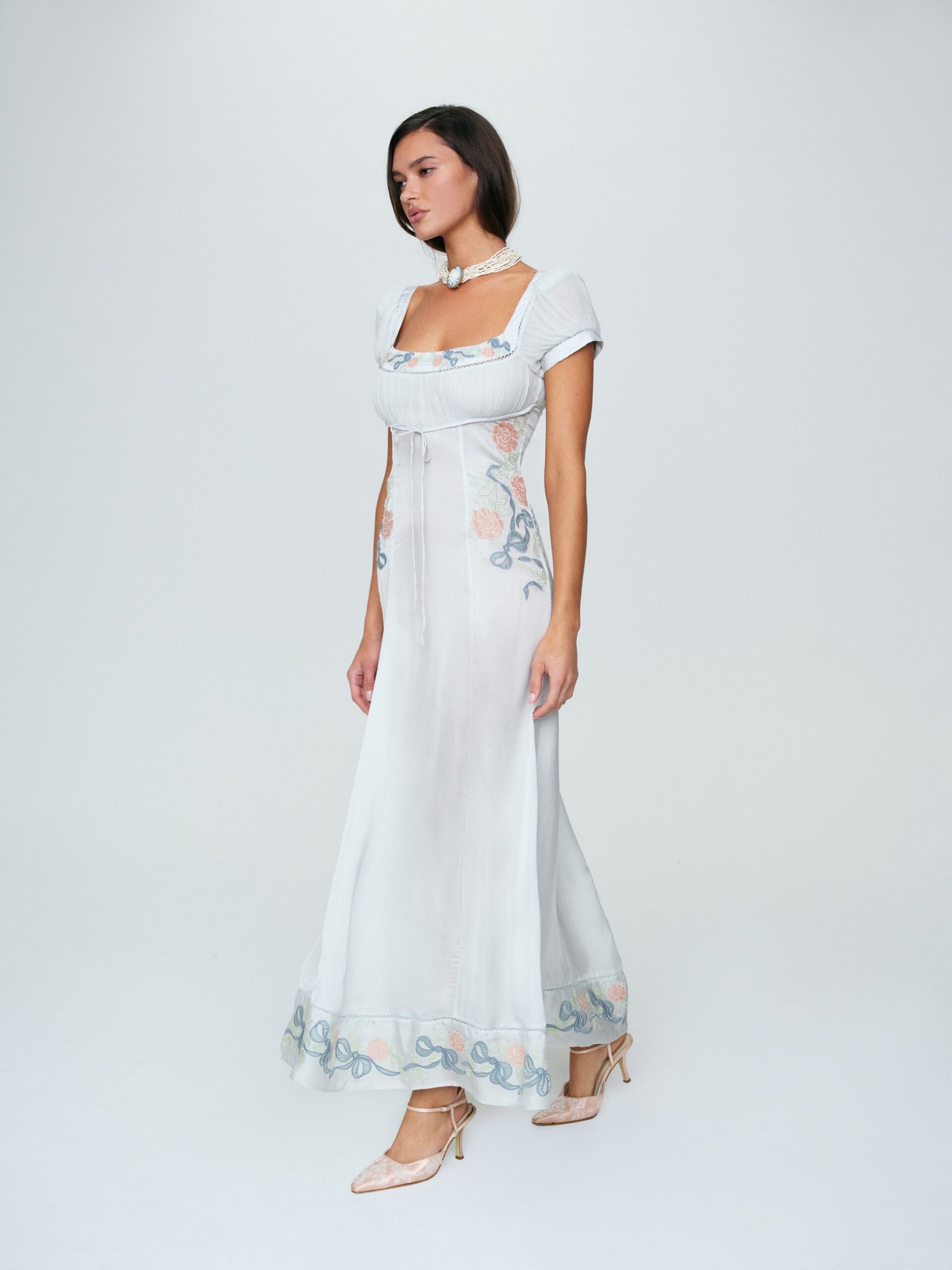 For Love & Lemons Zinnia Rose Embroidered Maxi Dress - Image 1