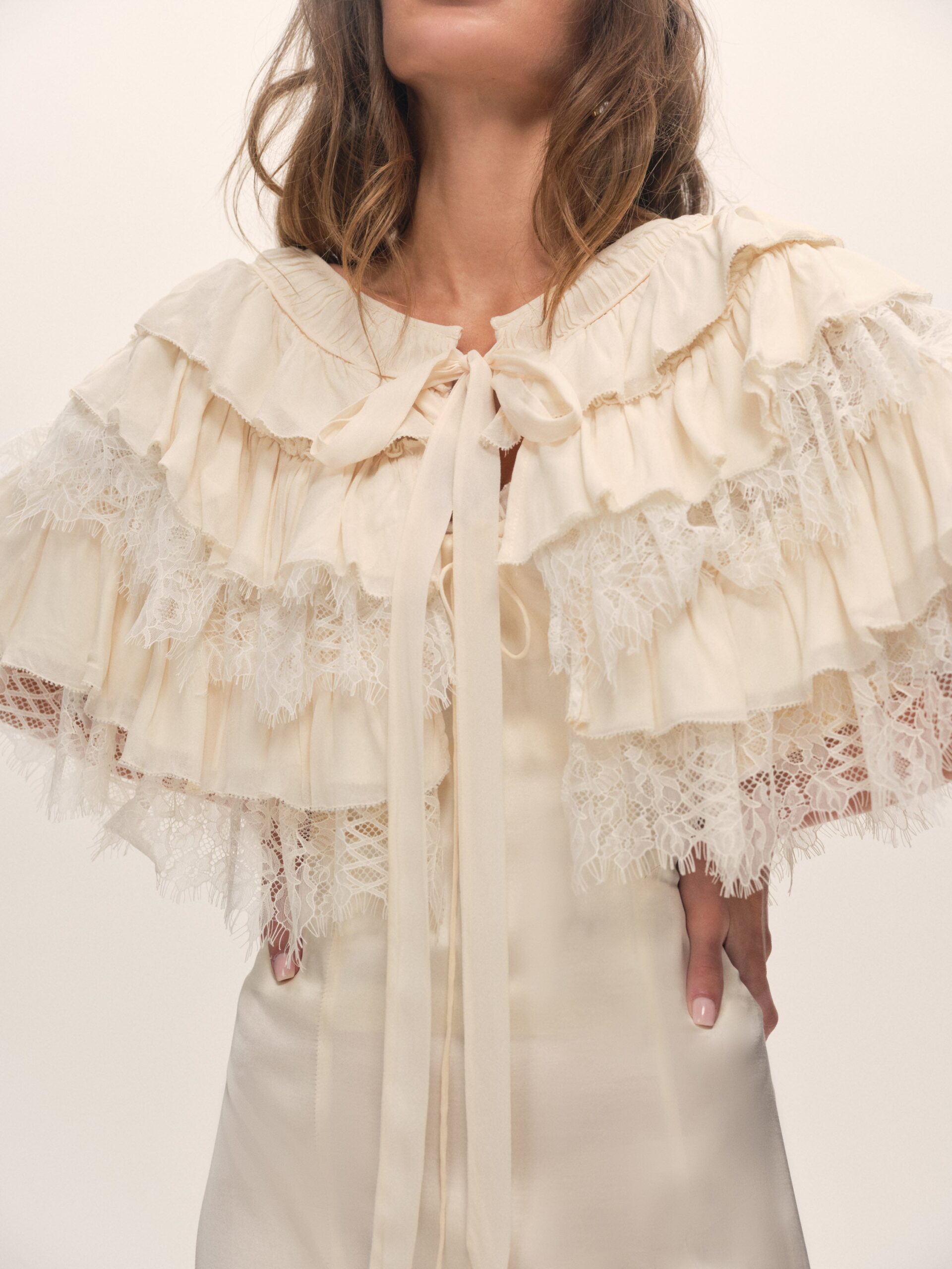 For Love & Lemons Vienna Ruffled Shawl - Image 1