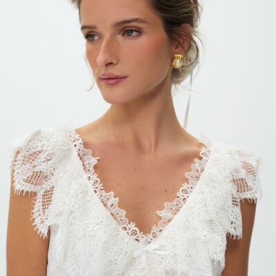 For Love & Lemons Victorian Cascade Lace Midi Dress - Image 2