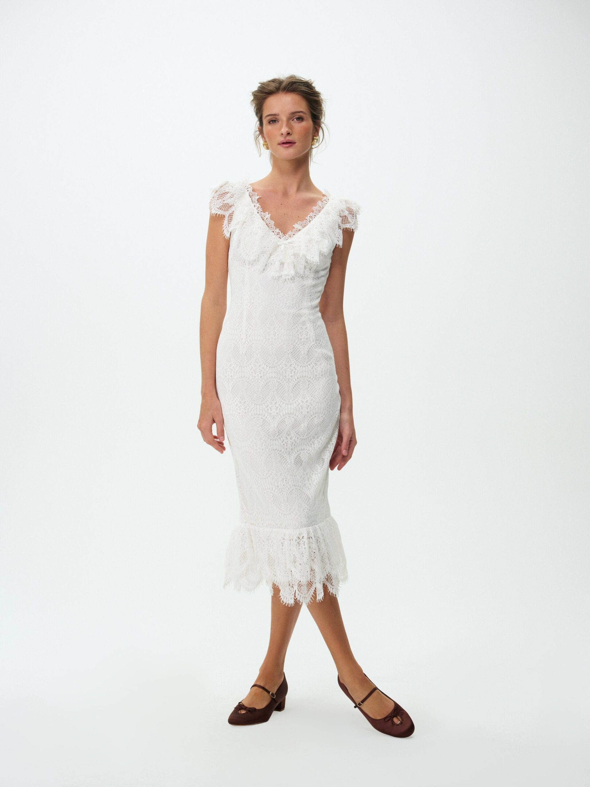 MNFO041026035745121_3 For Love & Lemons Victorian Cascade Lace Midi Dress - Image 3