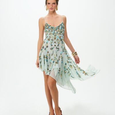 For Love & Lemons Tiffiany Asymmetrical Beaded Mini Dress - Image 1