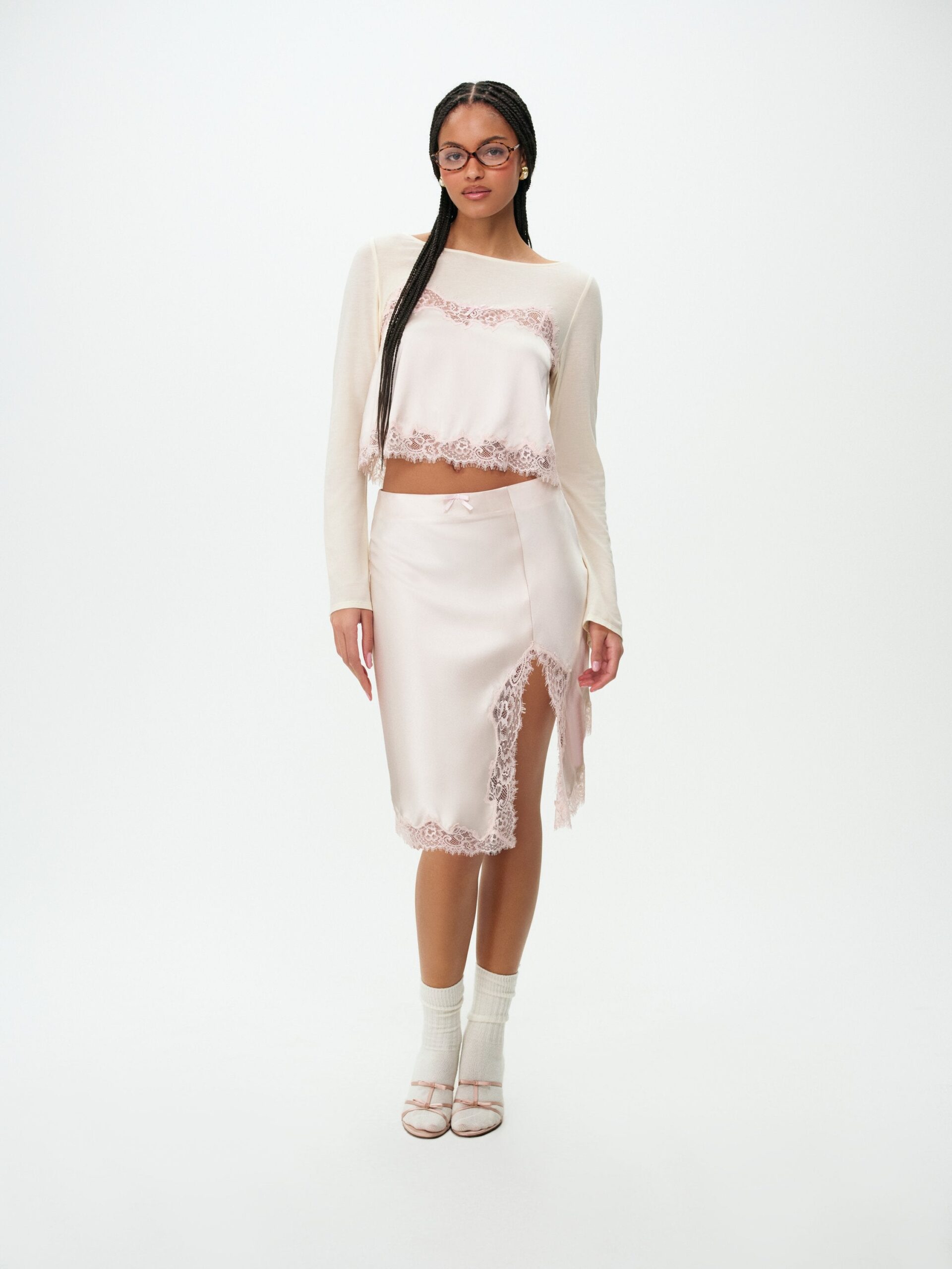 For Love & Lemons Sydney Midi Slip Skirt - Image 1
