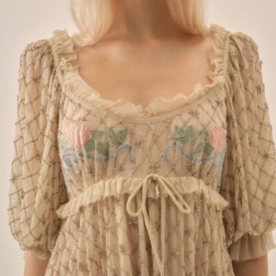 For Love & Lemons Spellbound Rose Mini Dress - Image 2