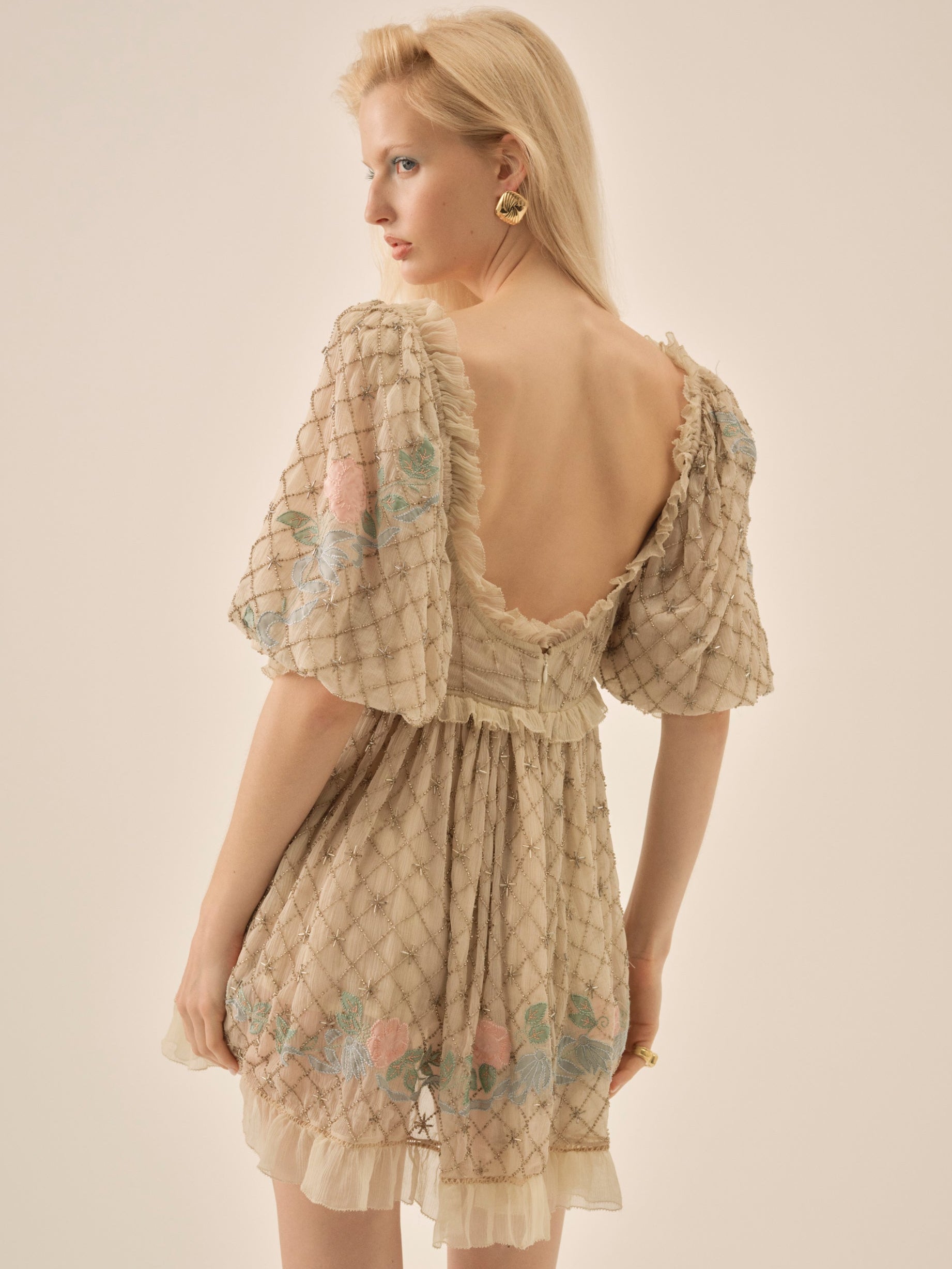 For Love & Lemons Spellbound Rose Mini Dress - Image 3