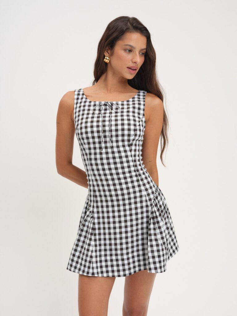 For Love & Lemons Scotch Bonnet Gingham Mini Dress - Image 1