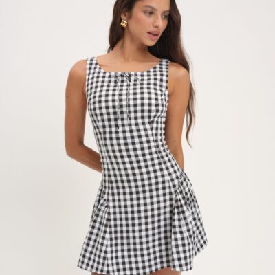 For Love & Lemons Scotch Bonnet Gingham Mini Dress - Image 1