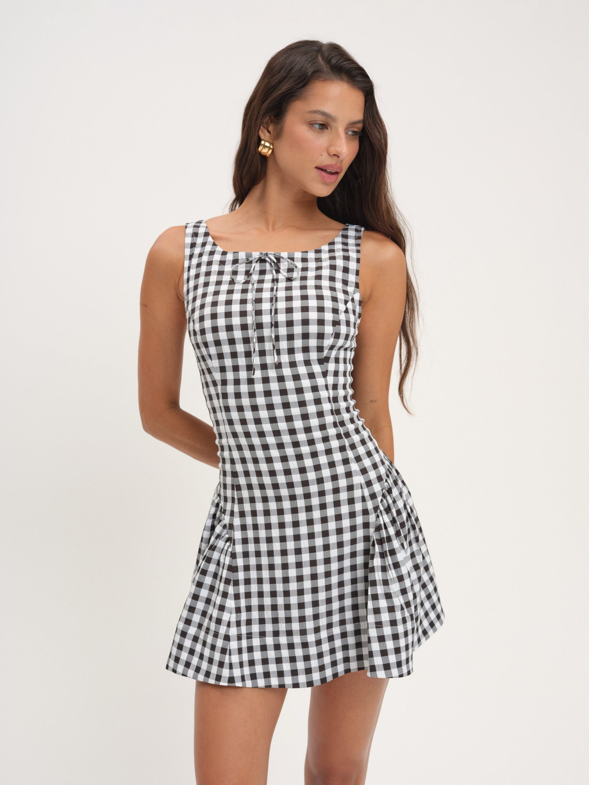 For Love & Lemons Scotch Bonnet Gingham Mini Dress - Image 1