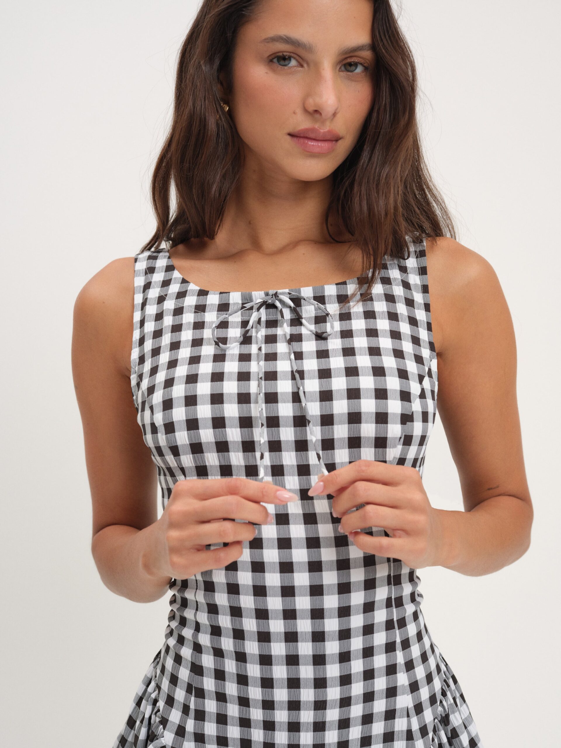 MNFO041026035745163_2 For Love & Lemons Scotch Bonnet Gingham Mini Dress - Image 2