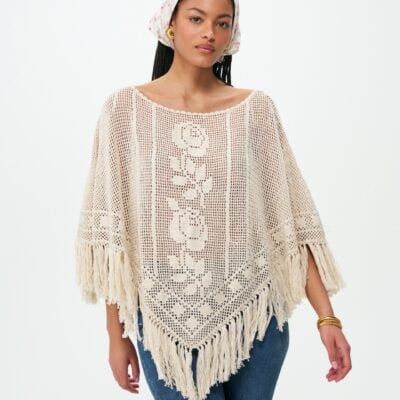 For Love & Lemons Rosewood Crochet Poncho - Image 2