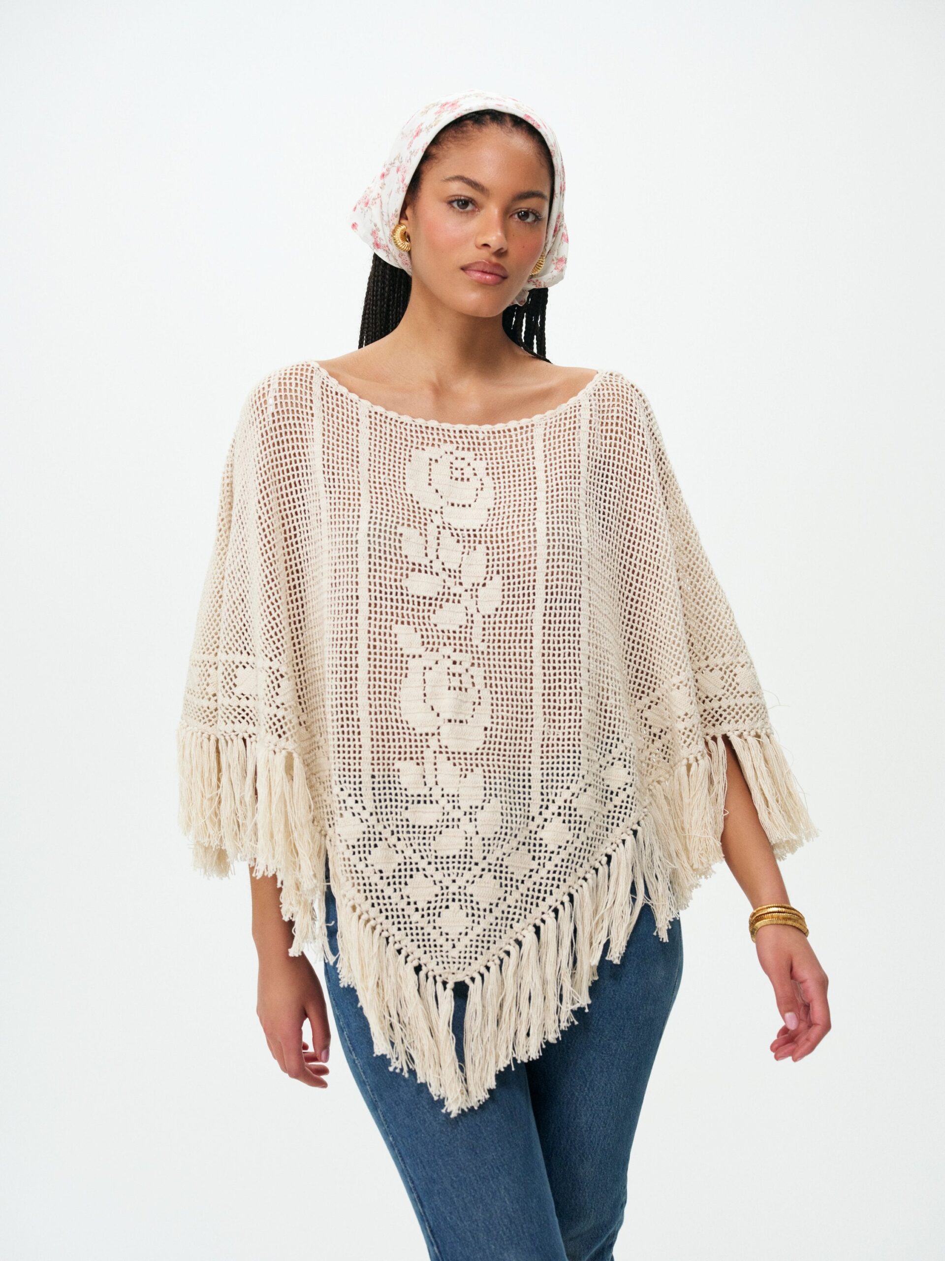 MNFO041026035745173_2 For Love & Lemons Rosewood Crochet Poncho - Image 2