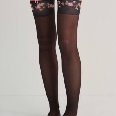 For Love & Lemons Rose Vine Thigh-High Socks - Image 1