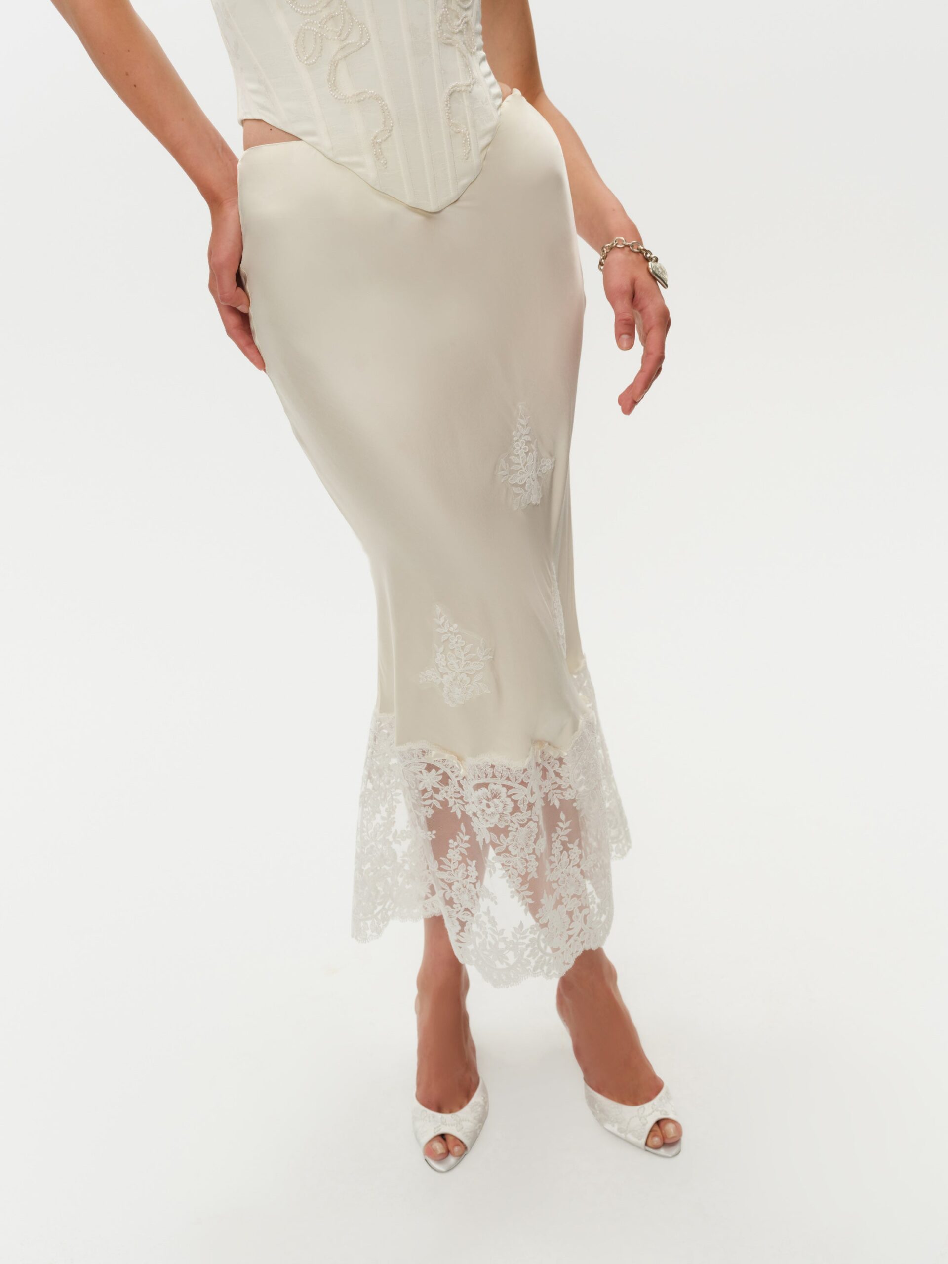 For Love & Lemons Rose Midi Skirt - Image 3