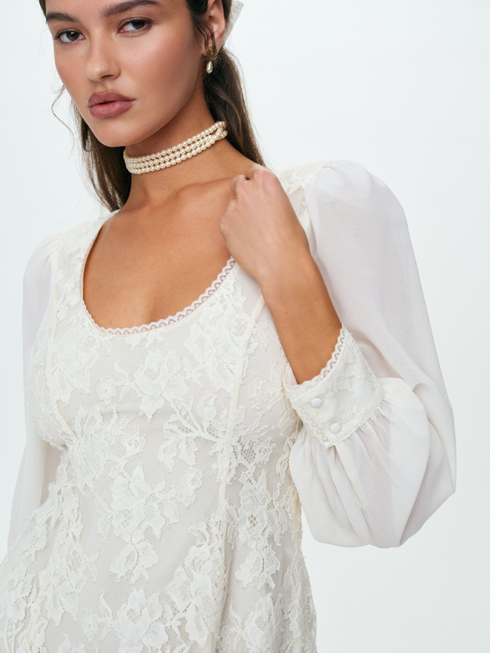 MNFO041026035745184_2 For Love & Lemons Rosa Long Sleeve Mini Dress - Image 2