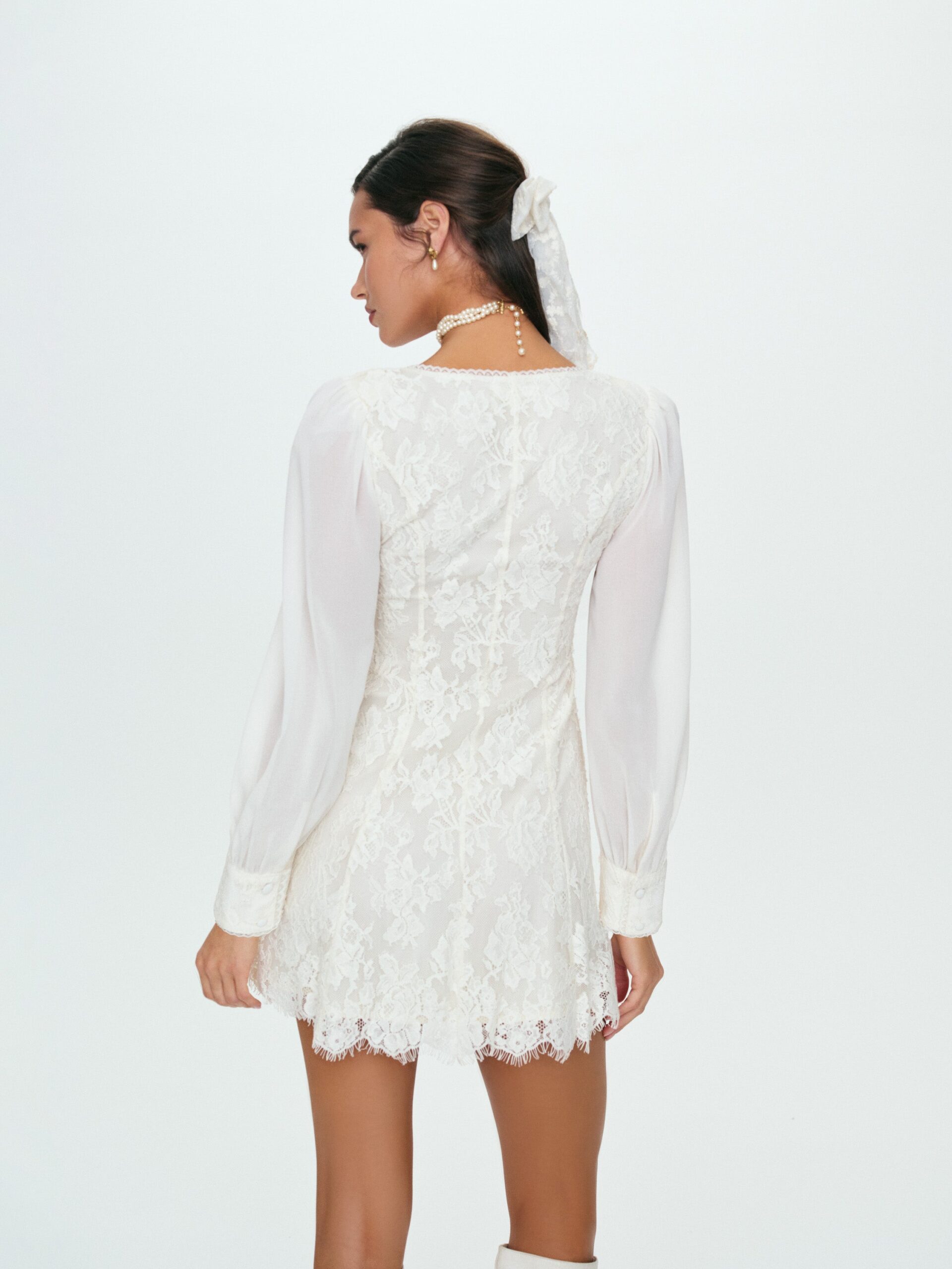 MNFO041026035745184_3 For Love & Lemons Rosa Long Sleeve Mini Dress - Image 3