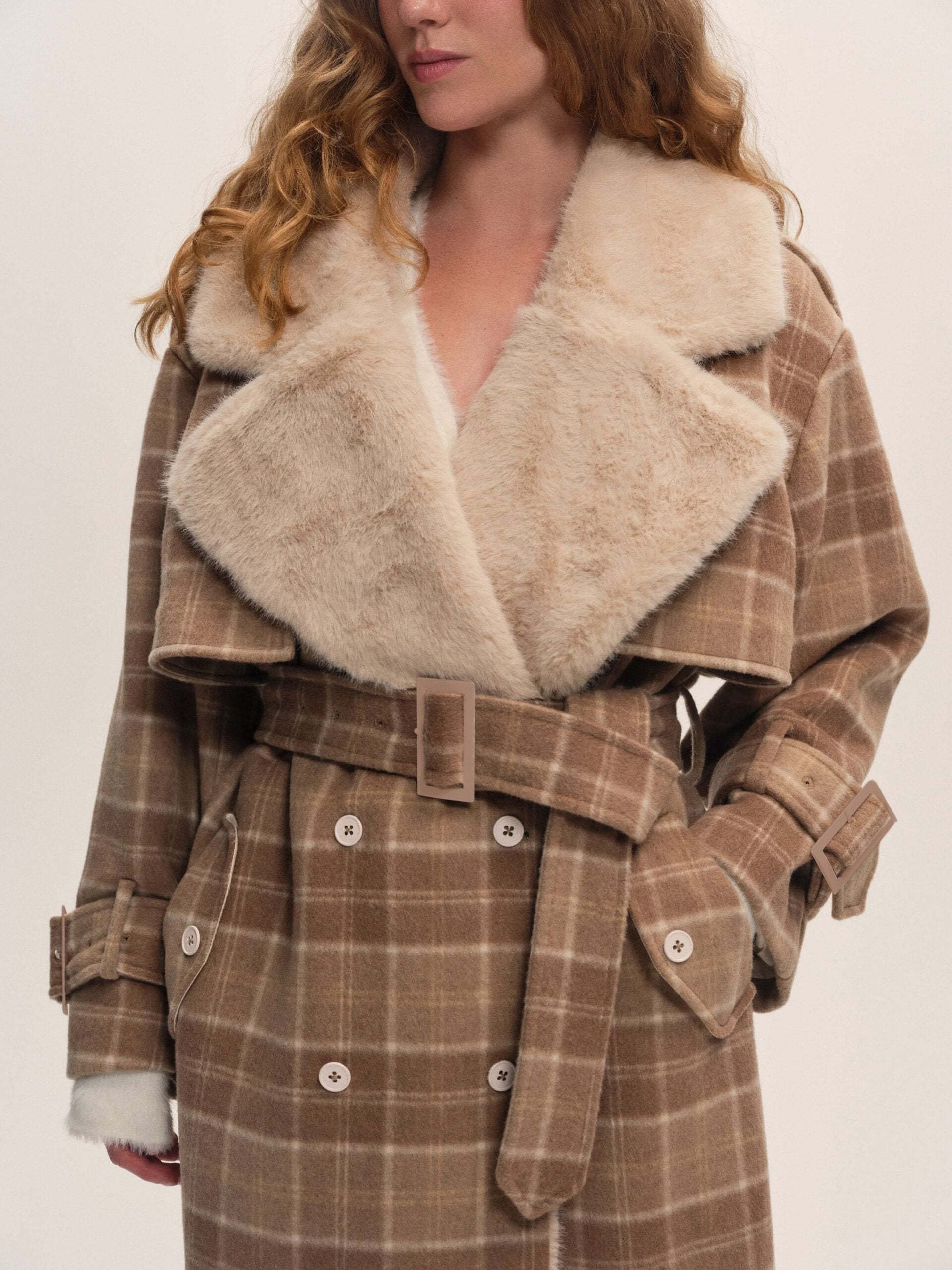 For Love & Lemons Poet Plaid Oversized Coat - Image 3