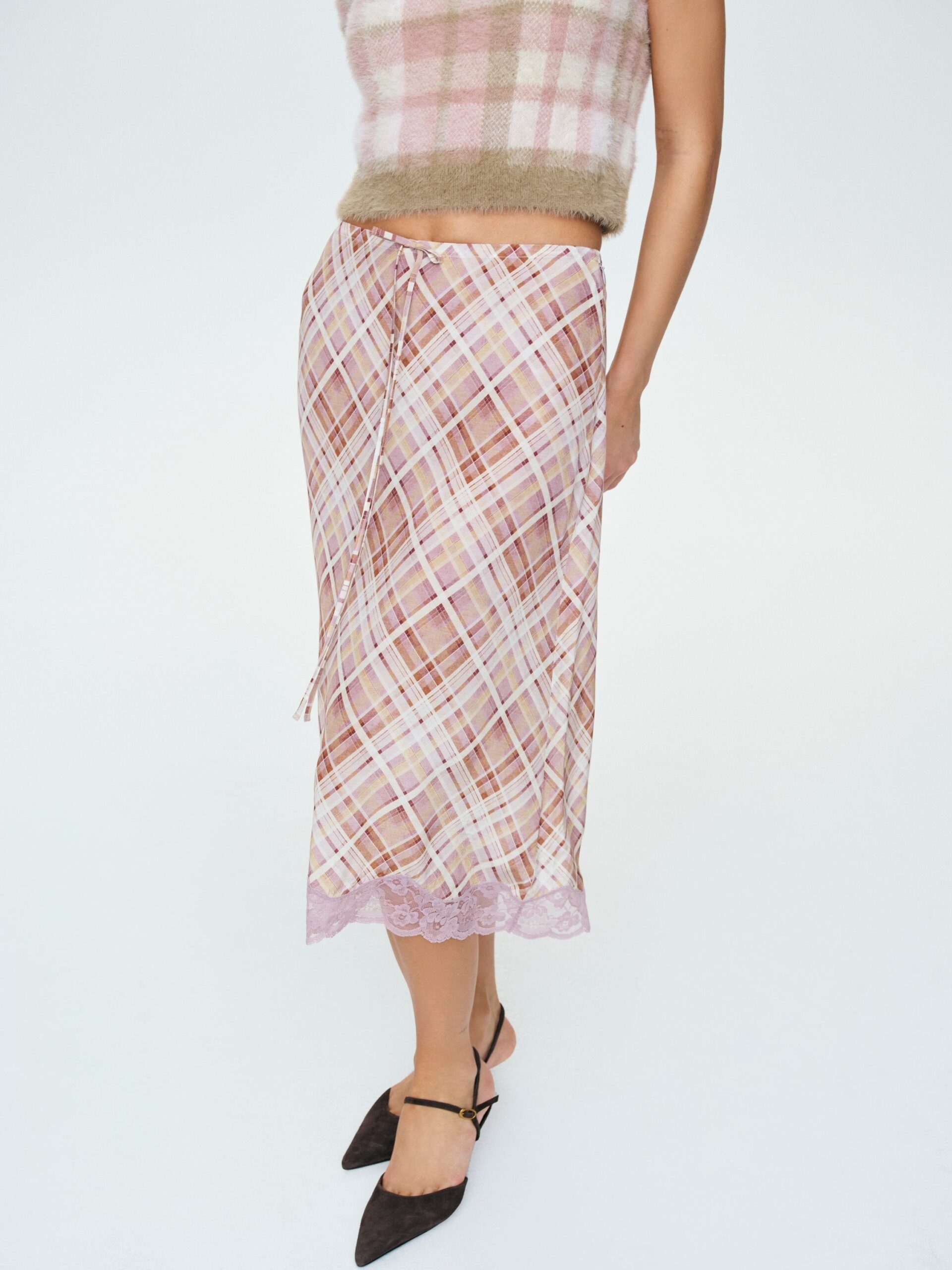 For Love & Lemons Poet Plaid Midi Skirt - Image 2