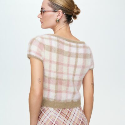 For Love & Lemons Poet Plaid Knit Top - Image 2