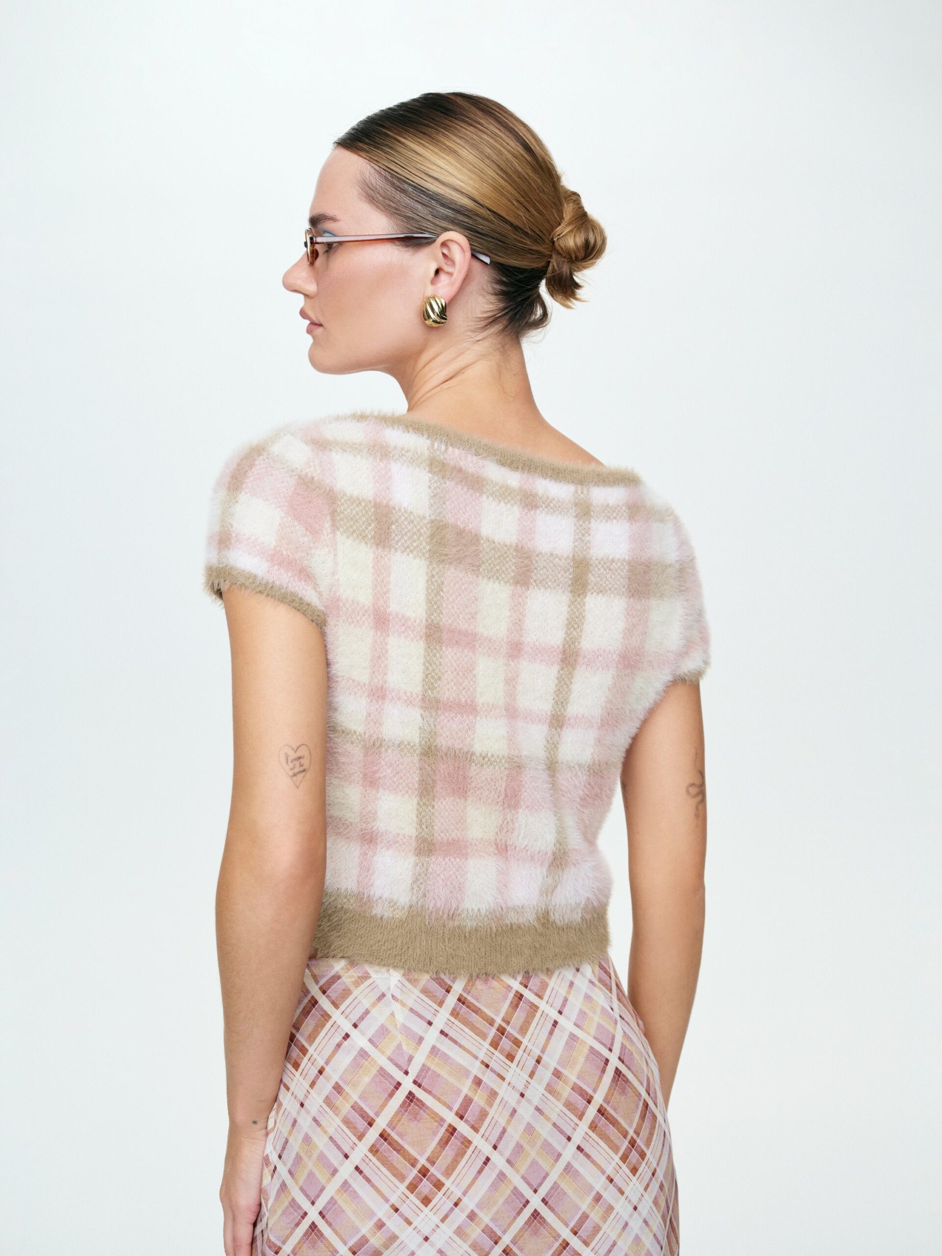 MNFO041026035745195_2 For Love & Lemons Poet Plaid Knit Top - Image 2