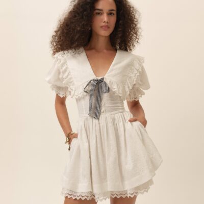 For Love & Lemons Marilyn Collared Mini Dress - Image 1