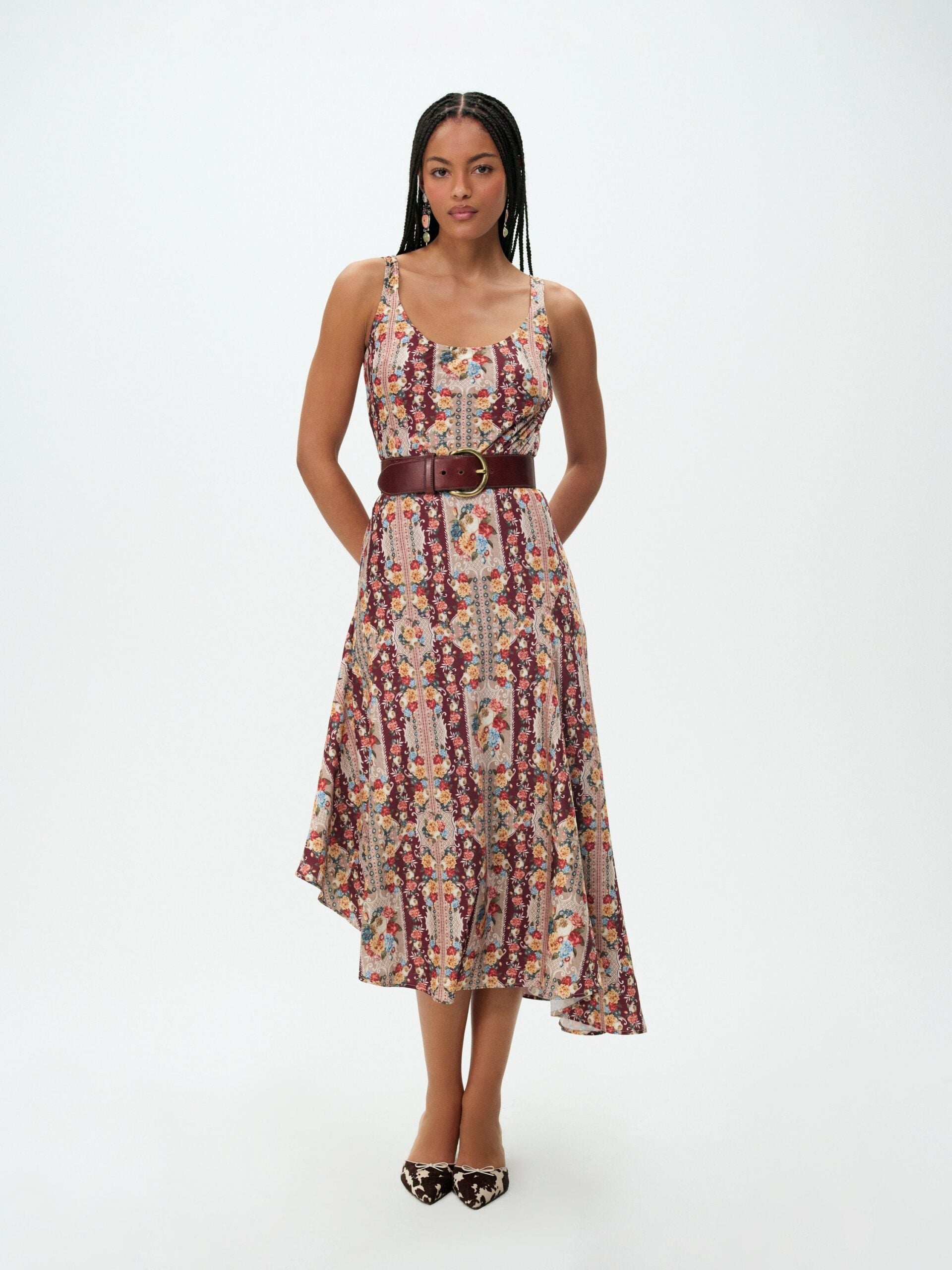 For Love & Lemons Maple Rose Midi Dress - Image 1
