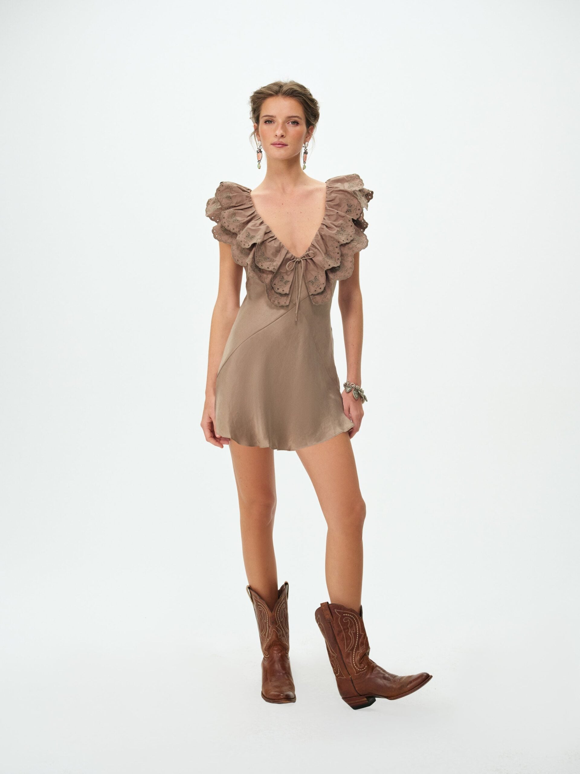 For Love & Lemons Luna Eyelet Mini Dress - Image 1
